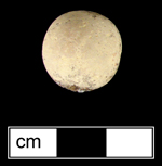 Common brown-bodied earthenware marble (mid 18th century to 1930s) - click on image to see larger view.